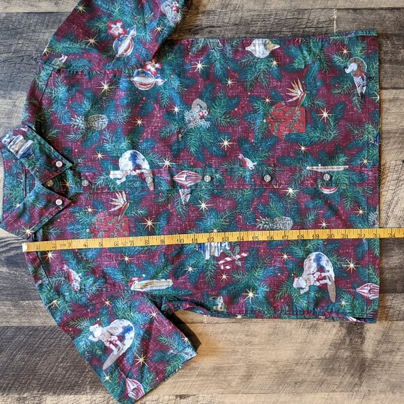 Reyn Spooner Kloth Christmas Tree Ornament Button Down Shirt - Picture 4 of 6
